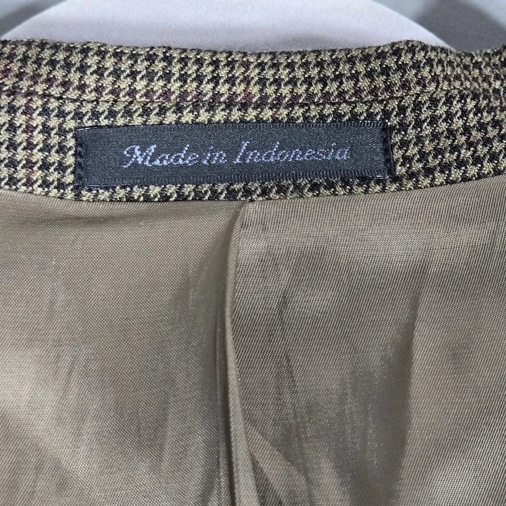 Lauren Ralph Lauren Sport Coat Mens Brown Houndstooth Plaid Blazer Long Jacket